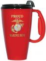 Pround Marine Mom 16 oz Travel Mug with Black Lid