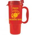 PROUD MARINE DAD WITH EGA 16OZ INSULATED TRAVEL MUG