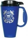 US Coast Guard Auxiliary Blue 16 oz Travel Mug with Black Lid