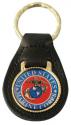 United States Marines Eagle Globe and Anchor Leather Key Fob