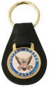 United States Navy with Crest Leather Key Fob