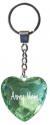 Army Mom on Diamond Cut Heart Key Ring.  AVAILABLE COLORS:  GREEN, LIGHT BLUE, P