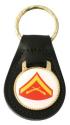 USMC E-3 Lance Corporal Leather Key Fob