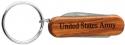 US Army Rosewood Laser Engraved Key Ring Pocket Knife