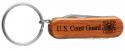 US Coast Guard Rosewood Laser Engraved Key Ring Pocket Knife