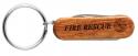 Fire Rescue Rosewood Laser Engraved Key Ring Pocket Knife