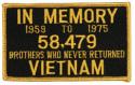 In Memory 58,479 Vietnam Patch 