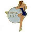  Memphis Belle Nose Art Pin Left Blue