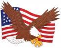 USA Flag with Eagle Die Cut Patch 