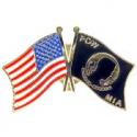 POW MIA Flag and US Flag Pin