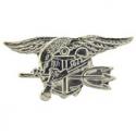 Large Navy SEAL Trident Pin (Silver)