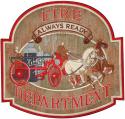 Fire Department Always Ready with Fire Wagon Large Patch 