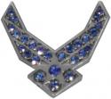 Air Force Wing Gemstones Lapel Pin