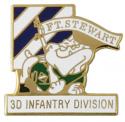 Army 3D Infantry Division with Bulldog Ft Stewart Lapel Pin 