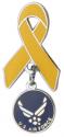 Yellow Ribbon with Air Force Symbol Charm Lapel Pin