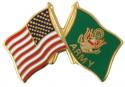 USA Army Crest Crossed Flag Lapel Pin 