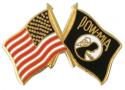 USA POW MIA Crossed Flag Lapel Pin 