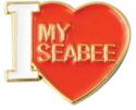 Navy I (Heart) My Seabee Pin 