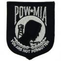 POW MIA Patch  White on Black