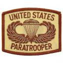 United States Army Paratrooper Patch Tan