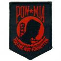 POW MIA Patch  Red on Black