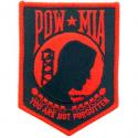 POW MIA Patch Red on Black 