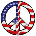 USA Flag Peace Sign Patch