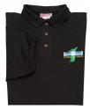 Korea Veteran Ribbon with Map Direct Embroidered Black Polo Shirt