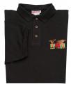 WWII Veteran Ribbon with Map Direct Embroidered Black Polo Shirts