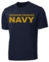 United States Navy Stripe Full Front on Blue Performance T-Shirt