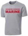United States Marine Stripe Full Front on Grey Performance T-Shirt