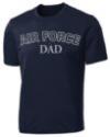 Air Force Dad Full Front on Blue Performance T-Shirt