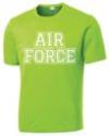 AIR FORCE Design Full Front on Performance T-Shirt.  Available colors: Atomic Bl