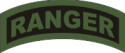 Ranger Tab Decal  (OD on Black)