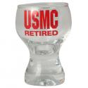 Retired USMC Imprint on Clear Pilsner Shot Glass