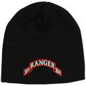 2nd Ranger Bn Direct Embroidered Black Skull Cap