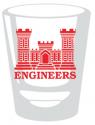 ARMY ENGINEER CASTLE RED 1.5OZ SHOT GLASS