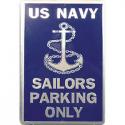 Navy PARKING ONLY  ALUMINUM Sign 