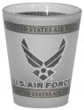US Air Force with Wing Logo 1.5 oz Silver Foiled and Frosted Shot Glass