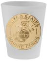 MARINE CORPS CREST 2OZ FROSTED SHOT GLASS