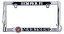UNITED STATES MARINES SEMPER FI 3D GRAPHIC METAL LICENSE PLATE FRAME