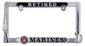 UNITED STATES MARINES RETIRED 3D GRAPHIC METAL LICENSE PLATE FRAME