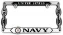 UNITED STATES NAVY 3D GRAPHIC METAL LICENSE PLATE FRAME