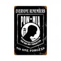 POW MIA Black  Metal Sign