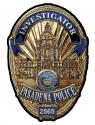 Pasadena Police Department (Investigator)  Badge all Metal Sign with your badge 