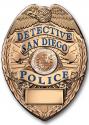 San Diego (Detective) Police Department Badge All Metal Sign  (With Badge Number