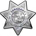 Sergeant San Diego Sheriff's Department Badge All Metal Sign With Your Badge Num