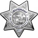 Lieutenant San Diego Sheriff's Department Badge All Metal Sign With You