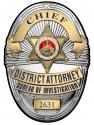 Los Angeles Country District Attorney Investigator (Chief) Metal Sign Badge with