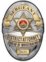 Los Angeles County District Attorney Investigator (Sergeant) Metal Sign Badge w